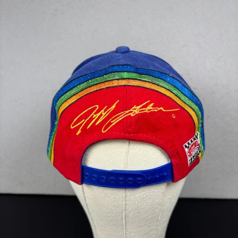 Vintage Dupont Refinish Racing #24 Jeff Gordon Snapback Hat Nutmeg Rainbow Cap